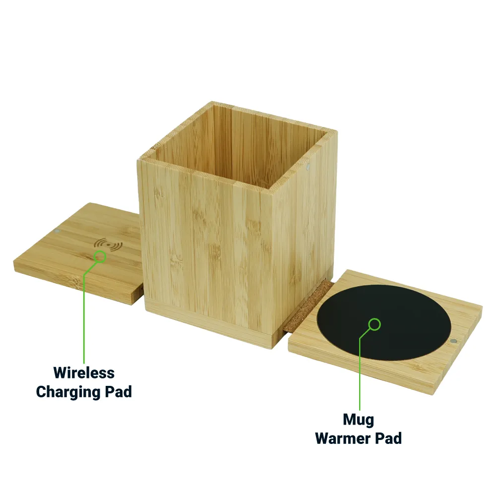Foldable Fast Wireless Charging Pad 15W with Mug Warmer & Pen Holder 4