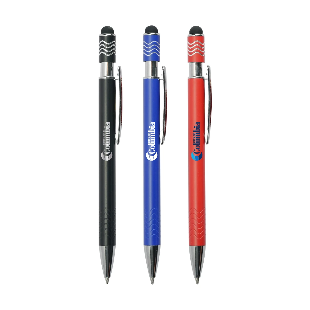 Stylus Metal Pens with Wave Design Top Spinner (Blue Ink) 6