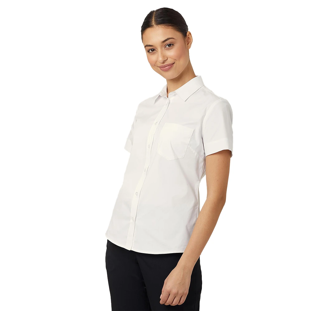 Women's Short Sleeve Slim Shirt - White 3