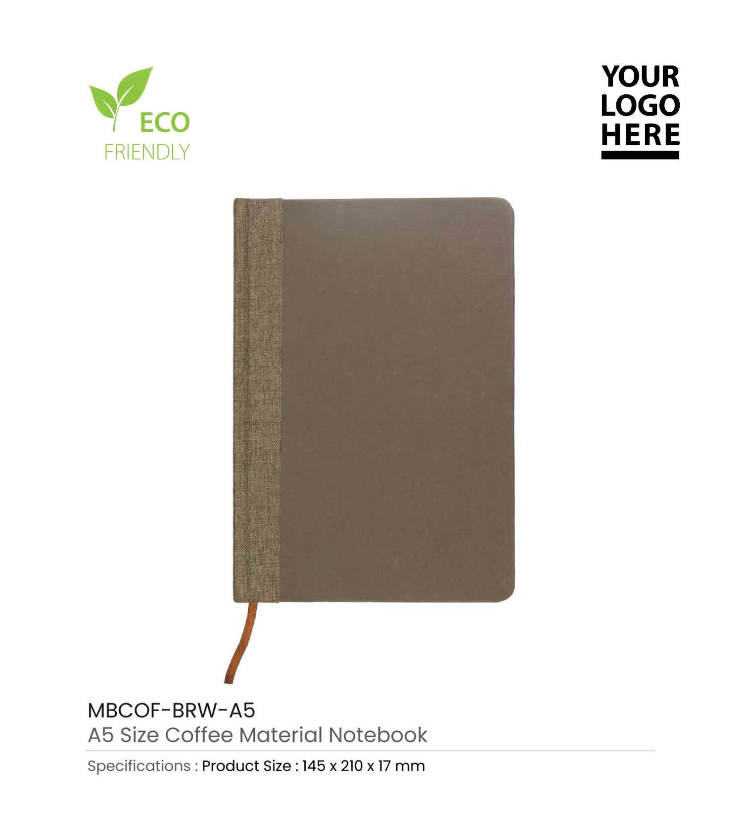 A5 Coffee Material Notebooks | 96 sheets & Page Marker 3