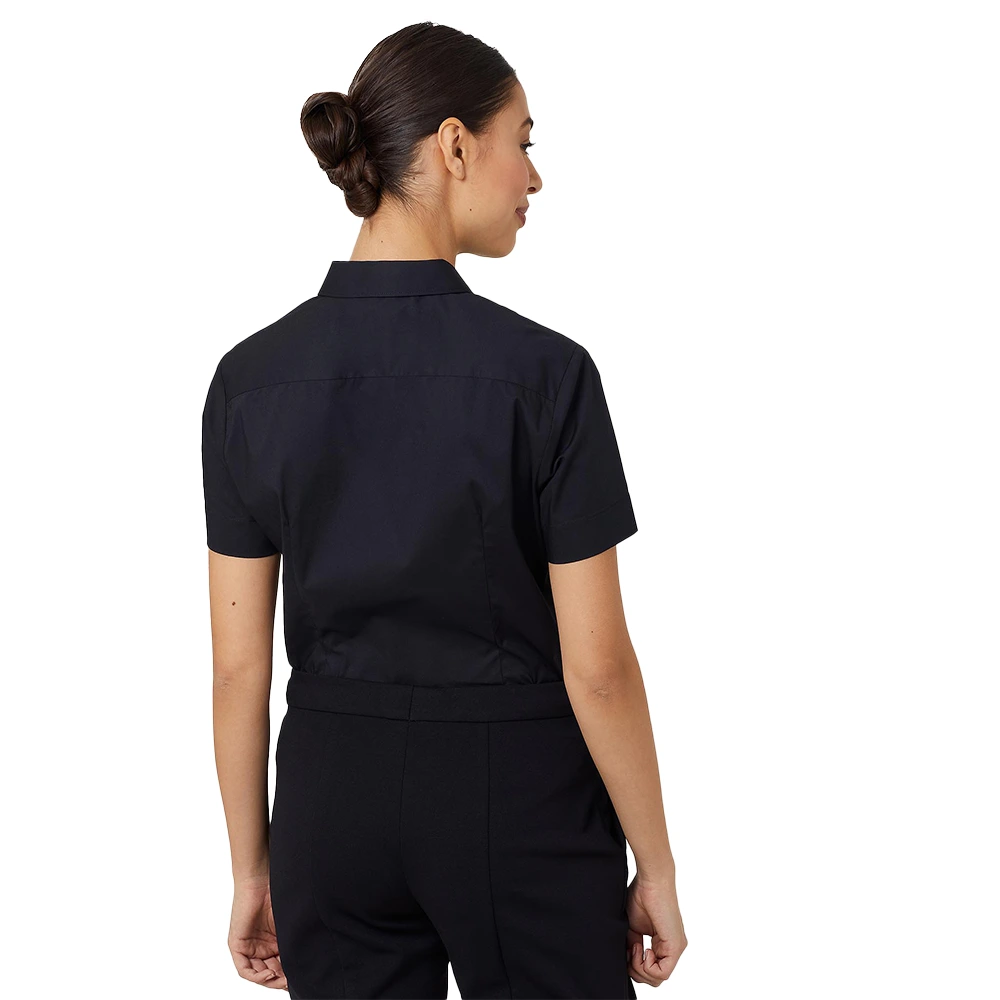Women's Short Sleeve Slim Shirt - Black 4