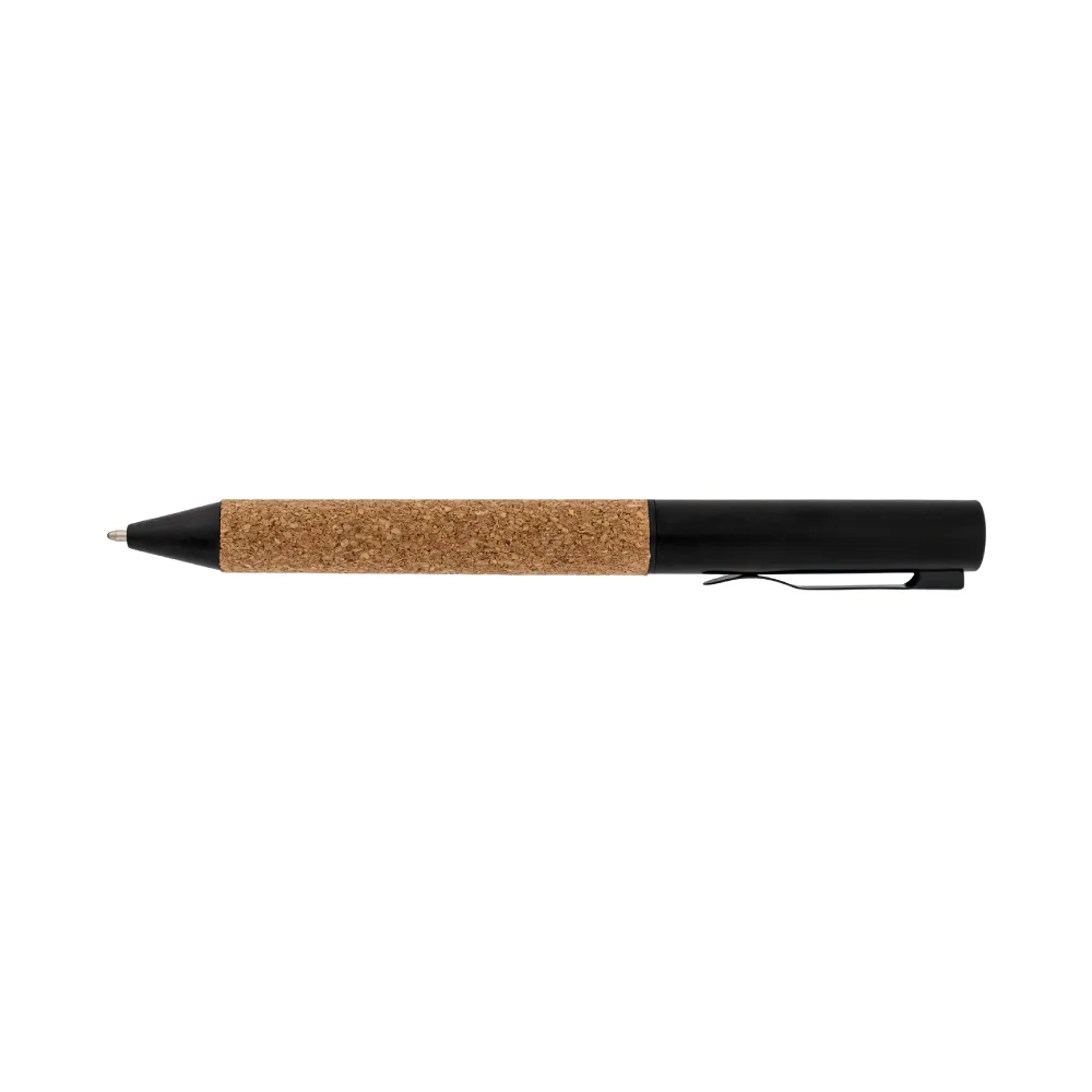 Eco-friendly Metal Pens Black with Cork Barrel and Black Ink 2
