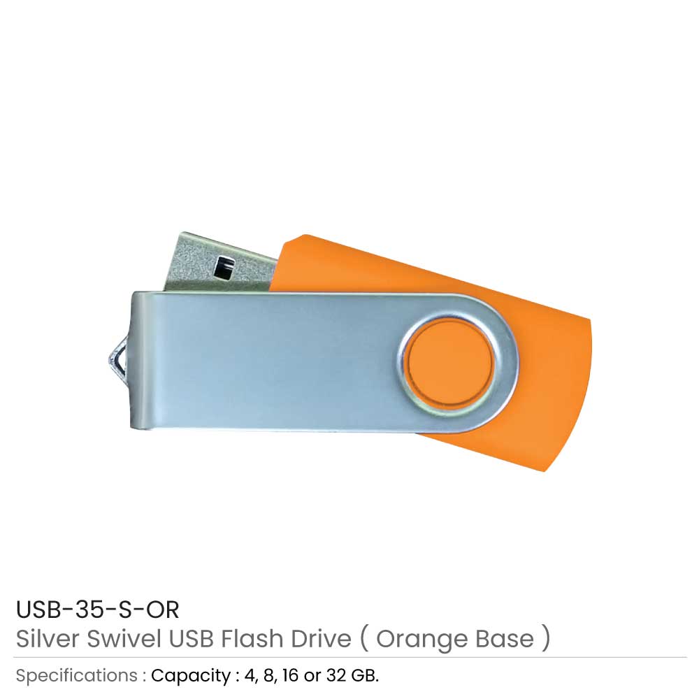 Silver Swivel USB Flash Drives 9