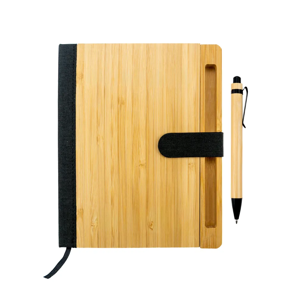 Bamboo and rPET Notebooks with Pen, A5, Bookmark & Magnetic Clasp 8