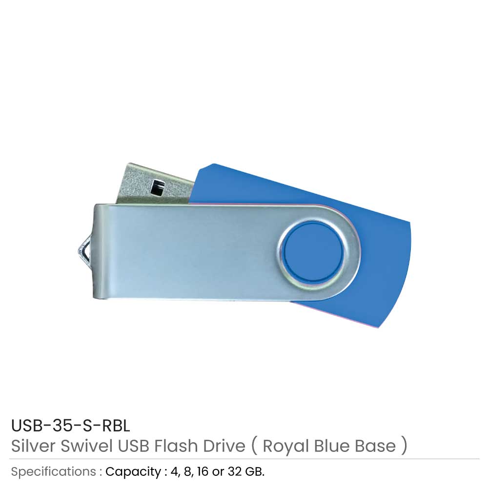 Silver Swivel USB Flash Drives 13