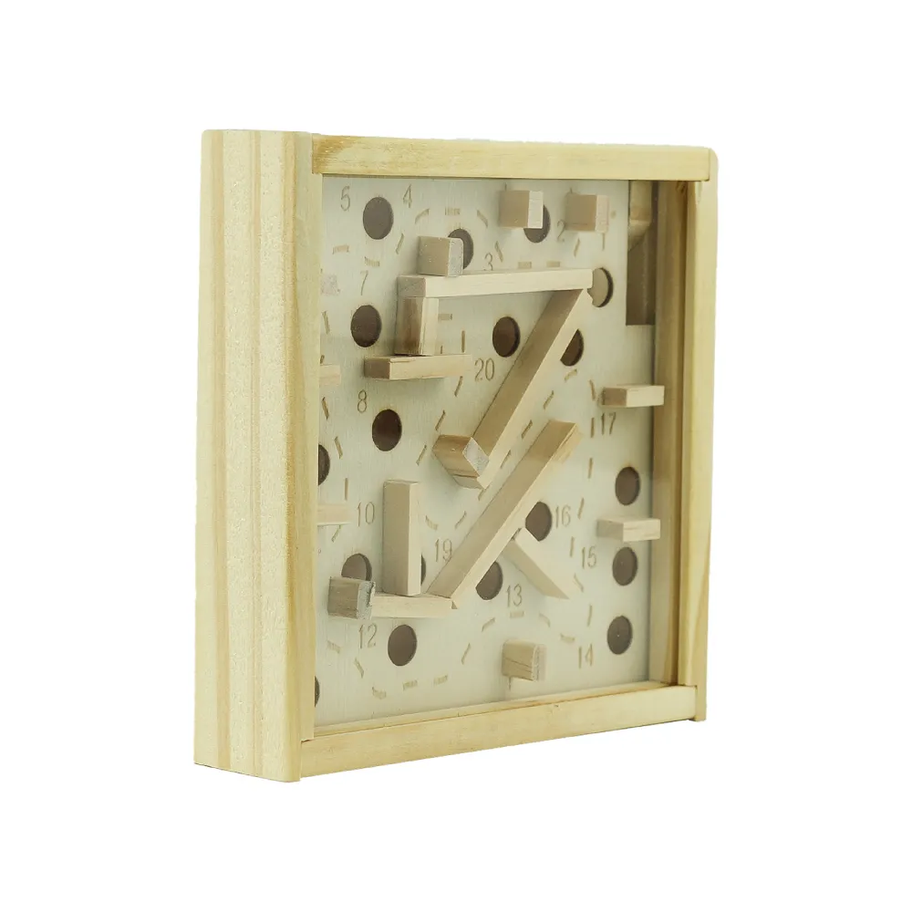 Wooden Maze Board Game with Silver Metal Ball – Labyrinth Balance Puzzle 3