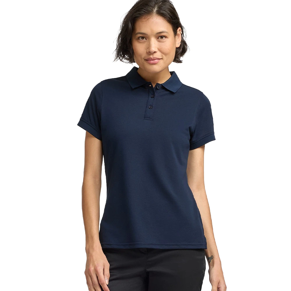 Women’s Solid Navy Blue Polo T-Shirt 4