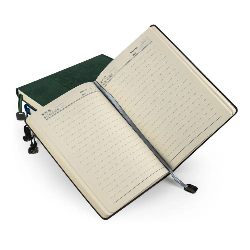Soft PU Cover Notebooks in A5 Size with Metal Plate Bookmark 9