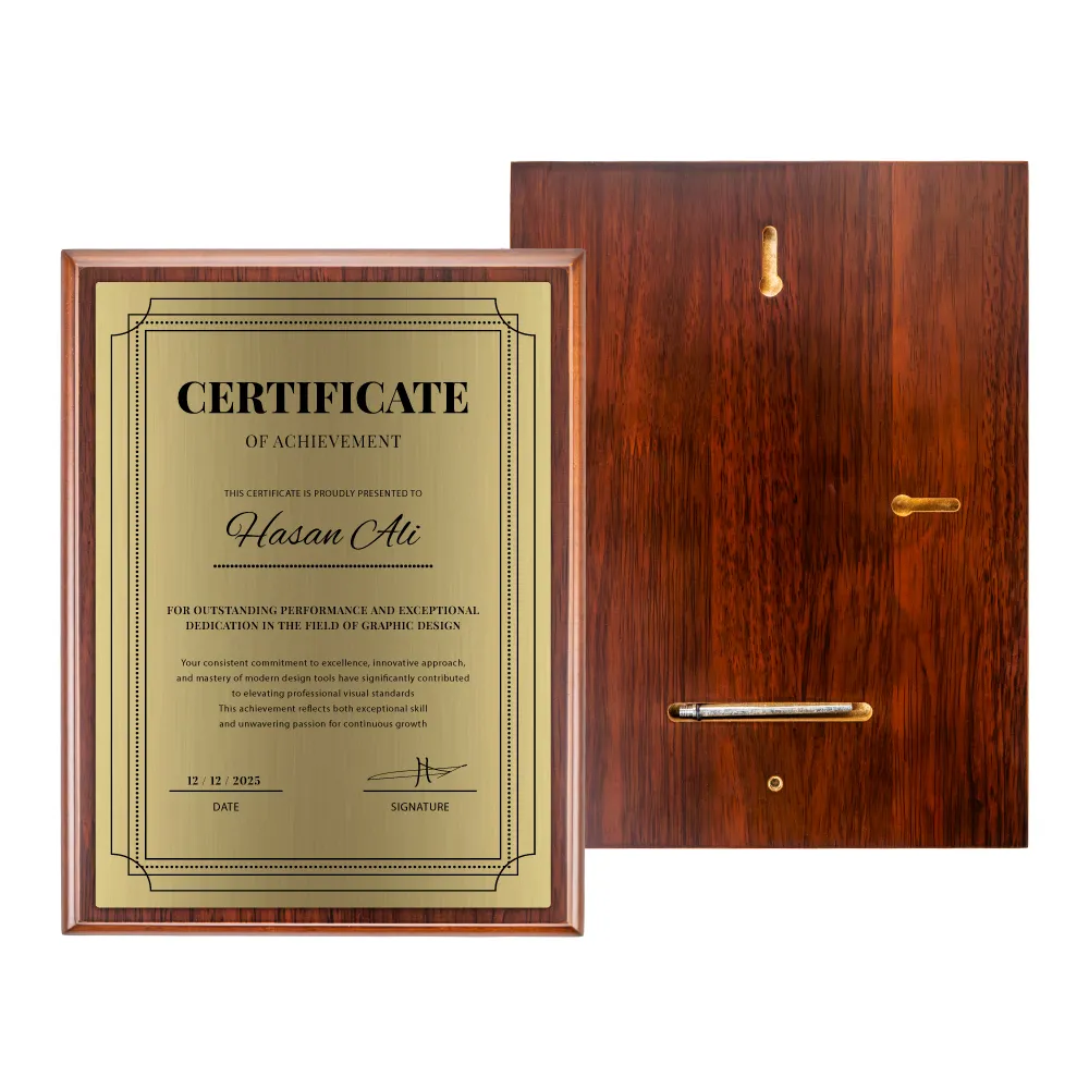 Portrait Wooden Plaques with Stand and Presentation Box 10