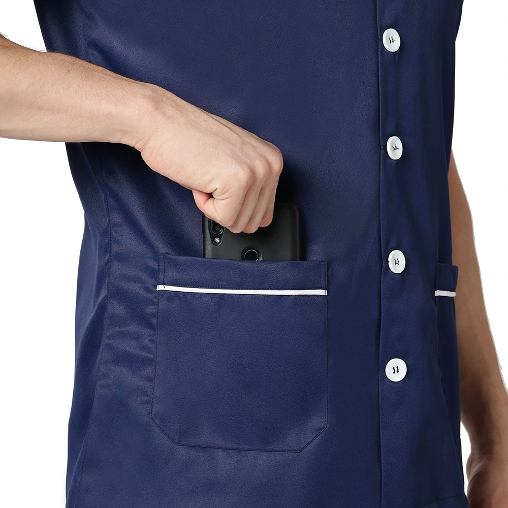 Unisex Assistant Apron / Coat - Navy Blue 5