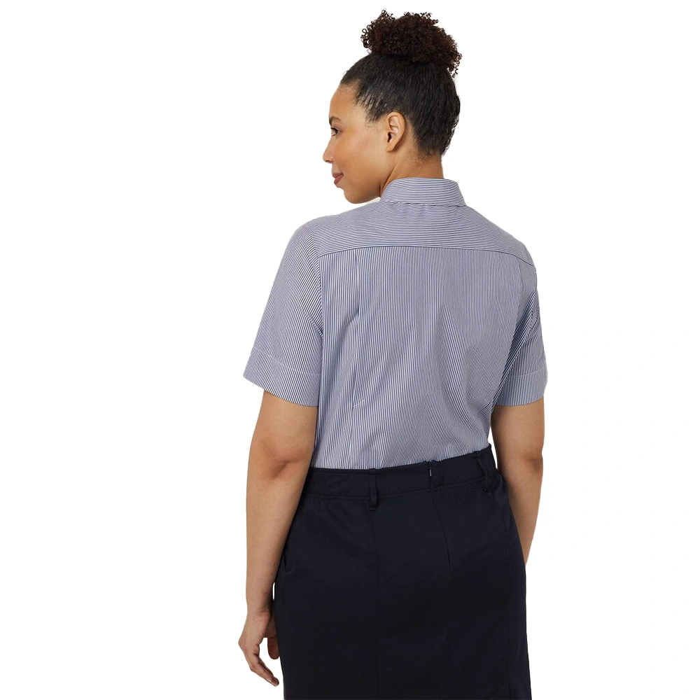 Women's Short Sleeve Shirt - Navy Blue/White 3