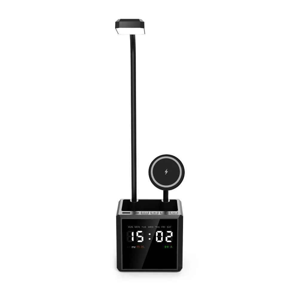 Multi-functional Desk Lamp with 15W Fast Wireless Charger & Digital Clock 2