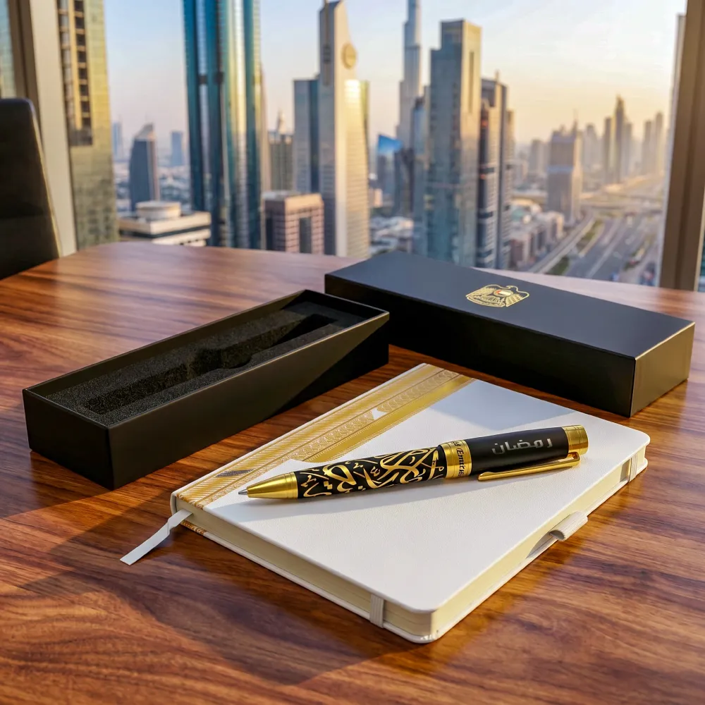 Emirati Prestige Metal Pens with Arabic Calligraphy & UAE Falcon Edition 9