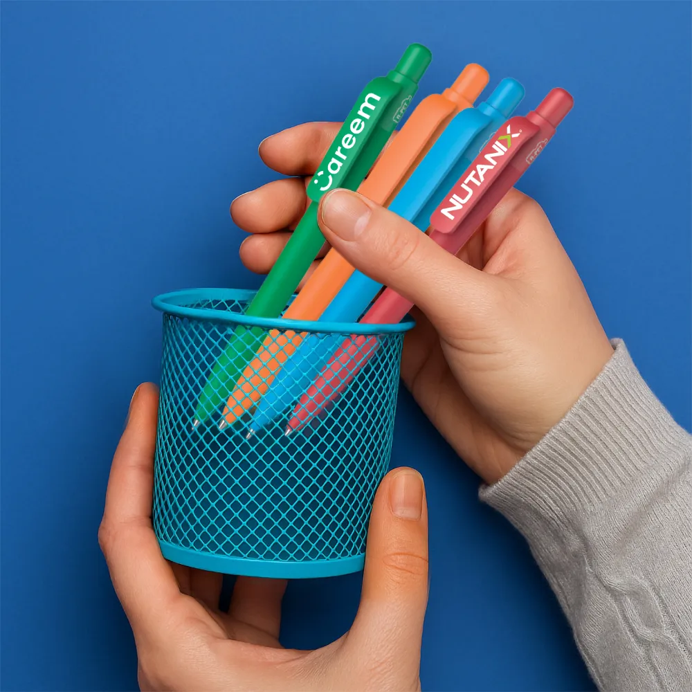 Maxema Kind rPET Pens, Matte Solid Color, Push Button Clip, Blue Ink 8