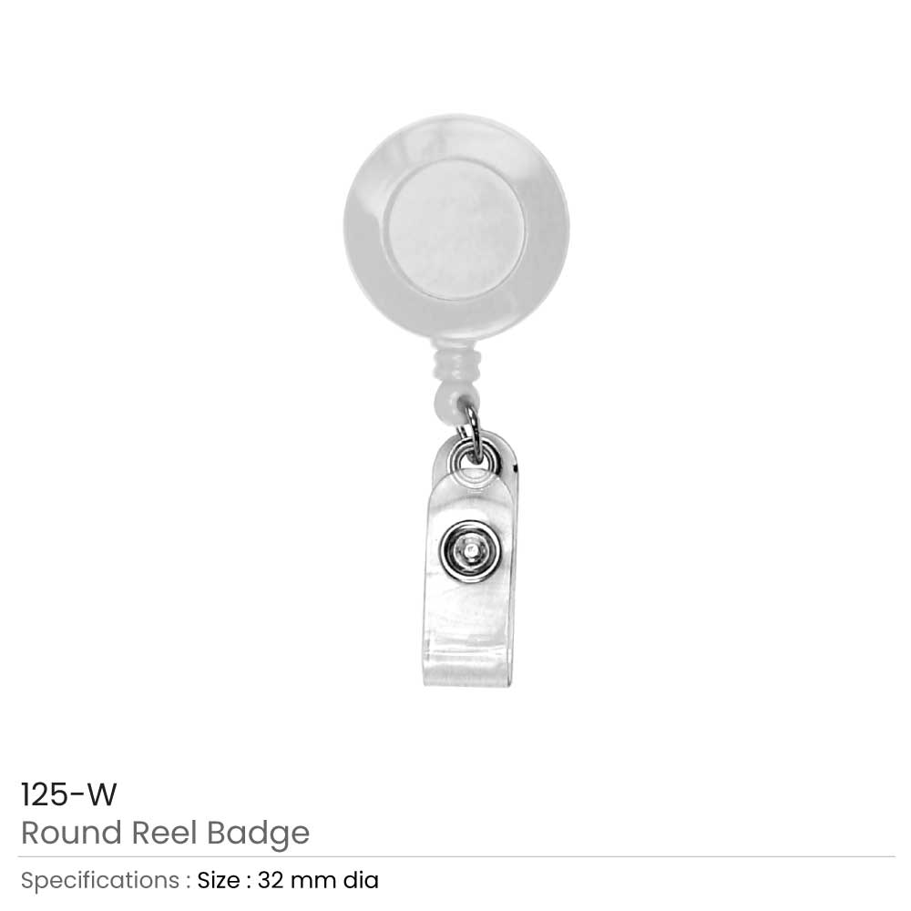 Round Shaped Plastic Reel Badge 125 12