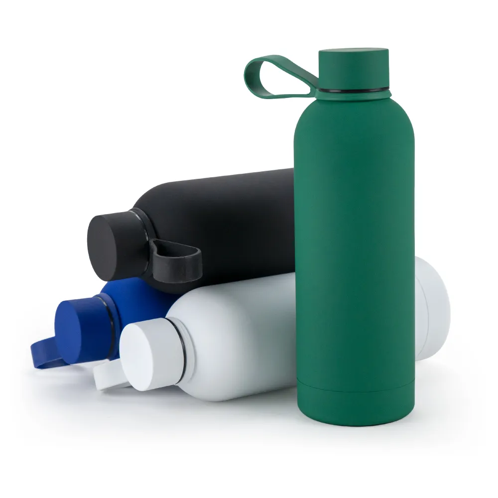 Stainless Steel Water Bottles 500ml – Double Wall, Matte, Rubber Coating 8
