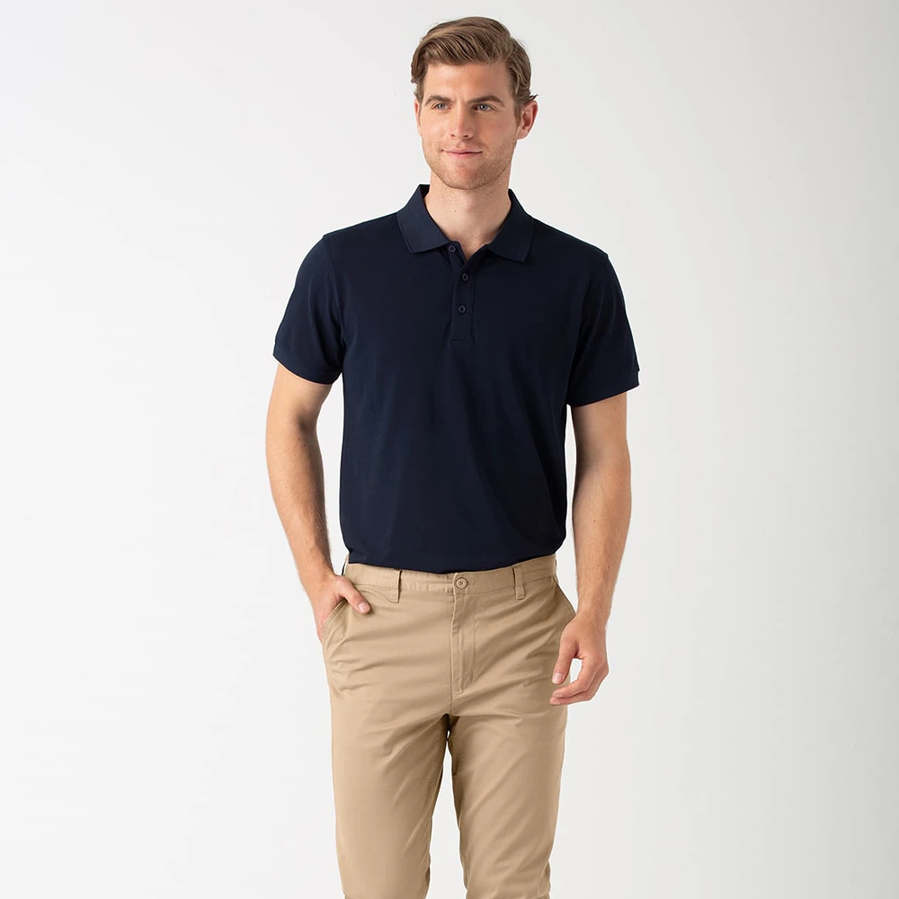 Men’s Solid Polo T-Shirt Navy Blue 5