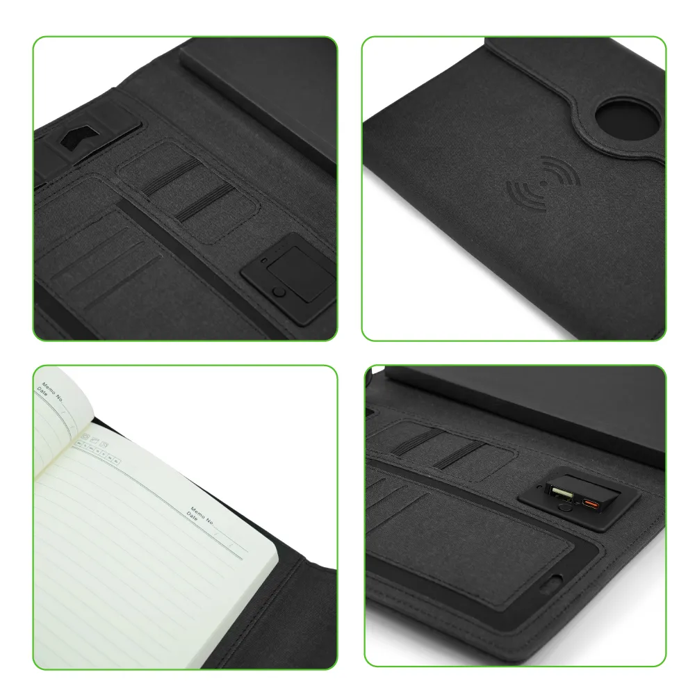 Powerbank Portfolio Notebook, 8000mAh, 15W Fast Wireless Charging 4