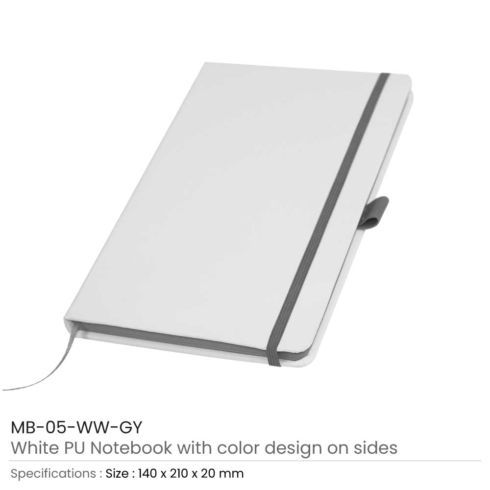 White PU Leather Cover Notebooks 2