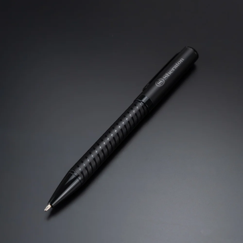 Black Metal Pens with Spiral Design Barrel, Excellent Executive Gifts 7