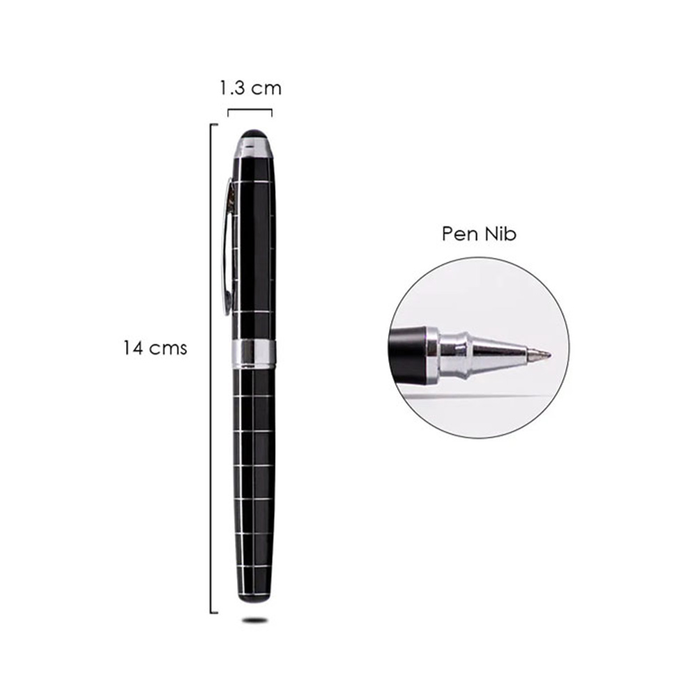 Roller Pen with Silver Grid Design 3