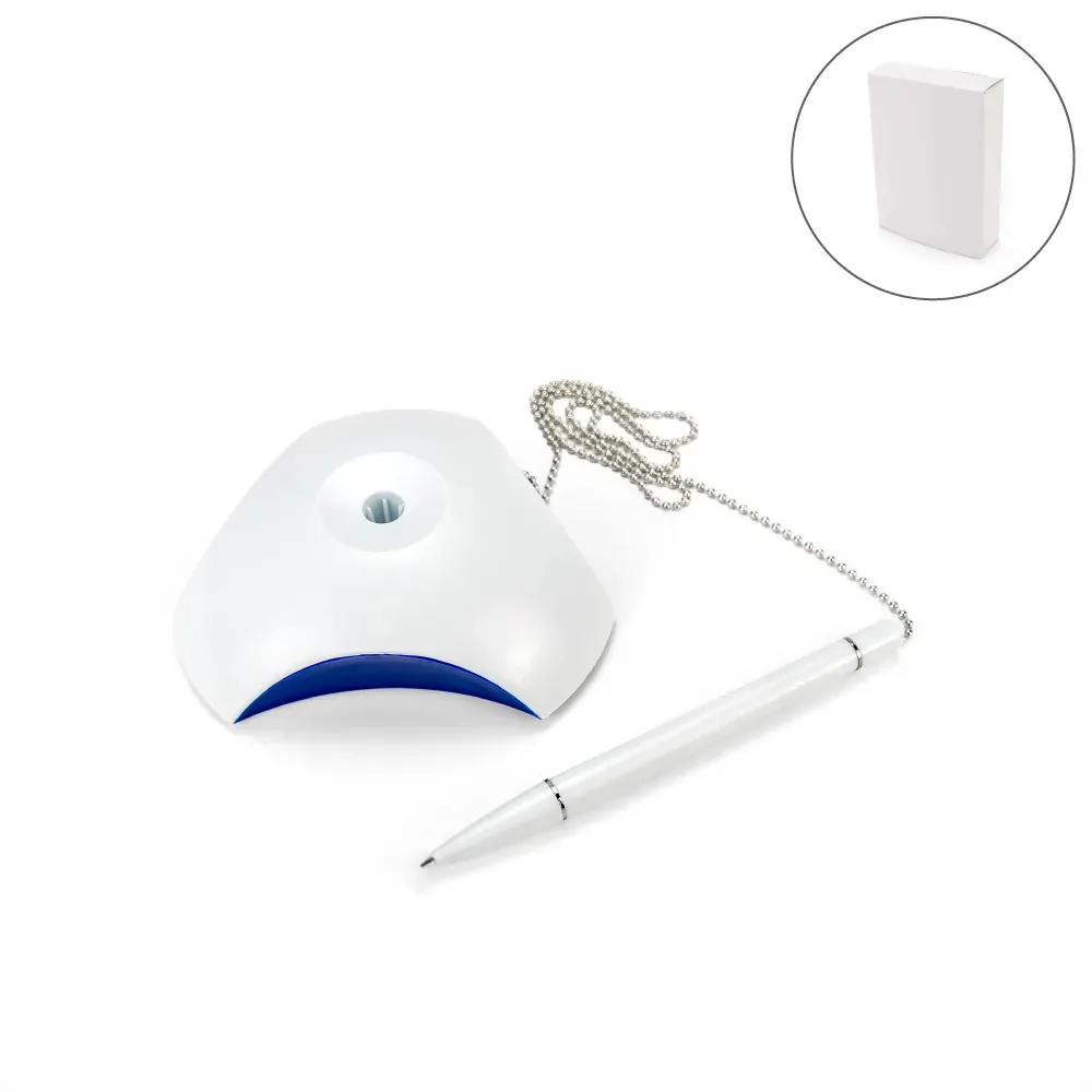 Counter Pen with Base Holder and Secured Chain – Blue Ink 6