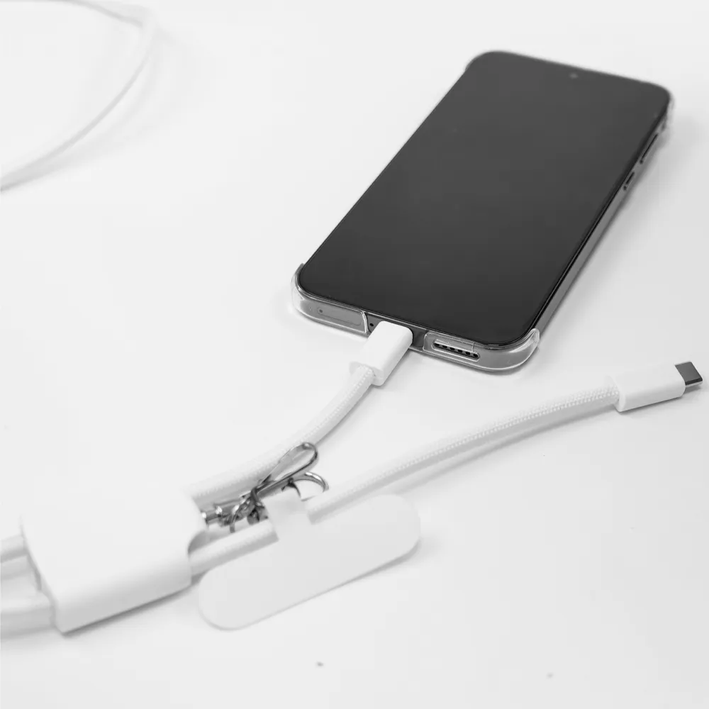 4 in 1 Lanyard Charging Cable 60W, 120cm Long with ID Hook & Phone Pad 4