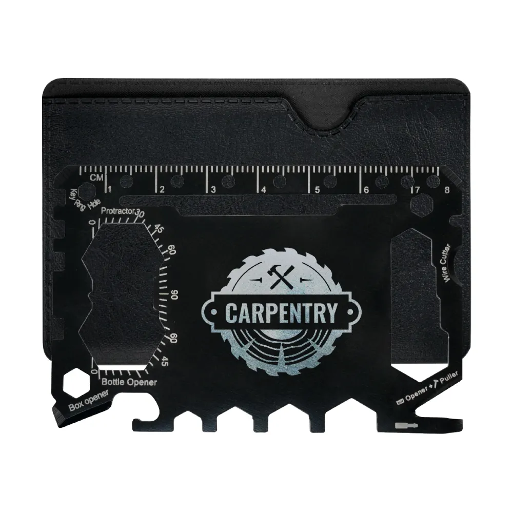 Multi-functional Tool Card in Stainless Steel with PU Leather Pouch 7