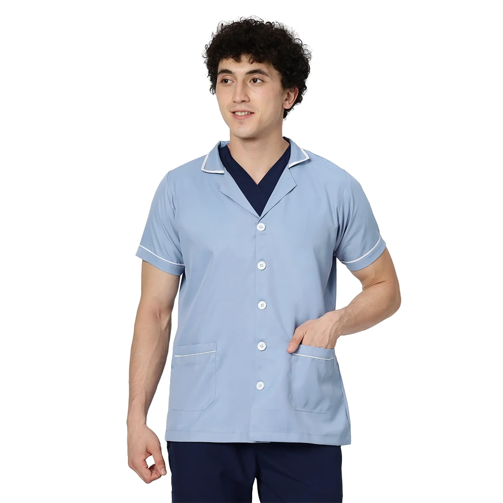 Unisex Assistant Apron / Coat - Ceil Blue 1