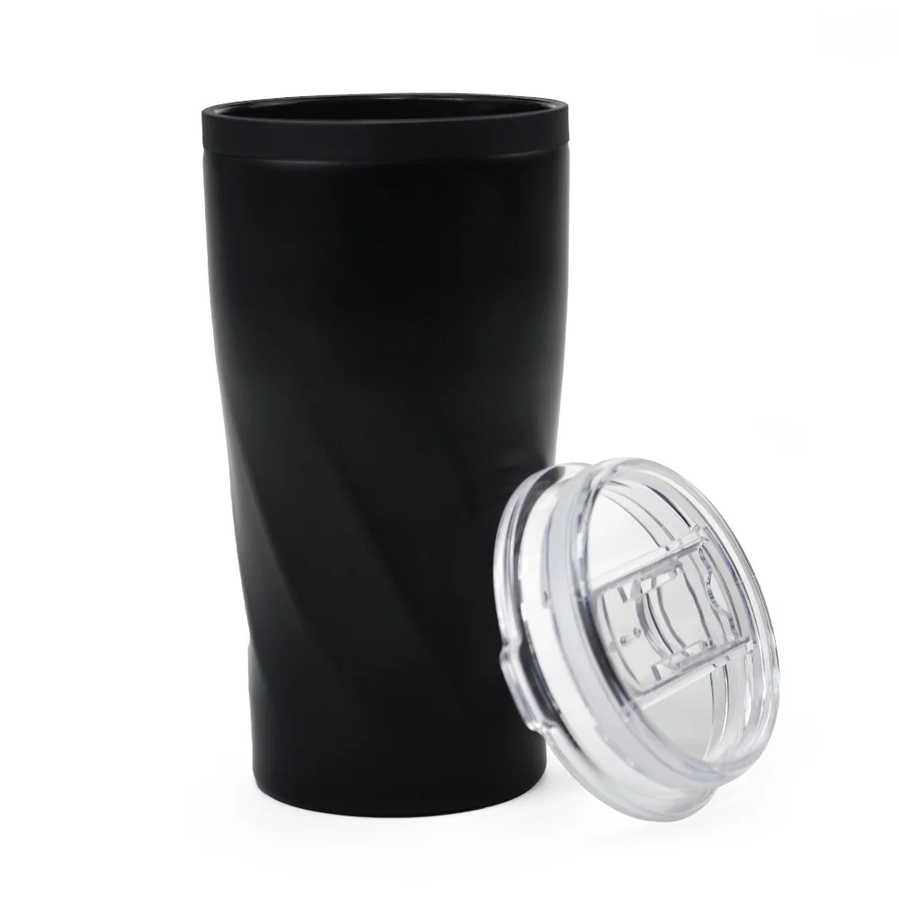 Double Wall SS Tumblers with PP Interior and Transparent Lid 580ml 8