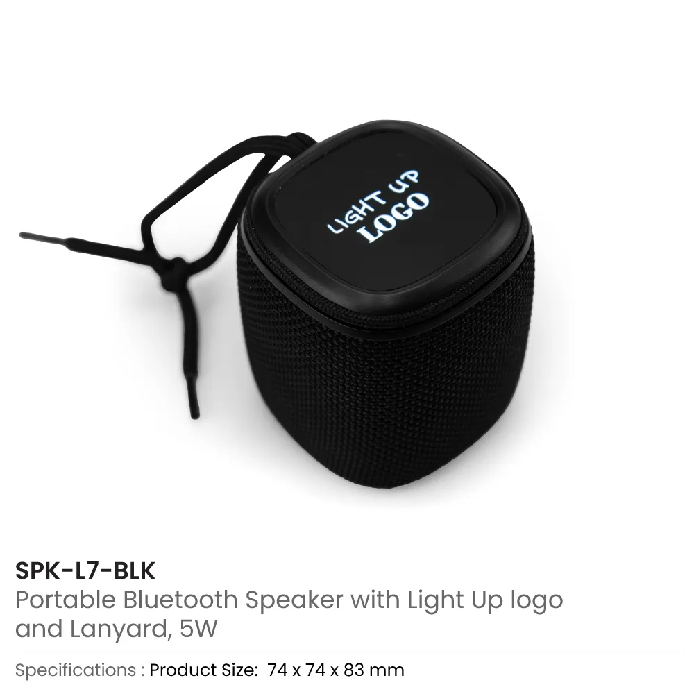 Portable Bluetooth Speakers, Light-Up Logo, Hands-Free Call with Lanyard 4