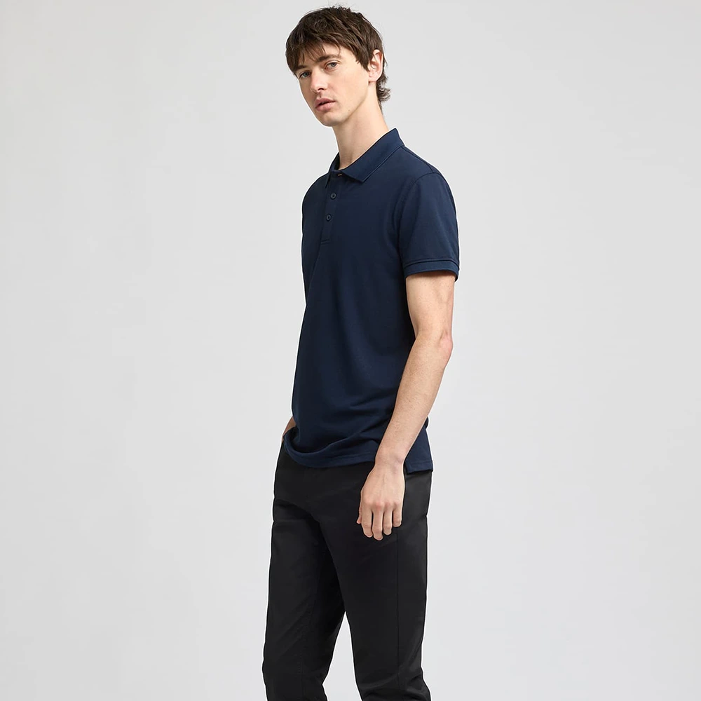Men’s Solid Polo T-Shirt Navy Blue 3