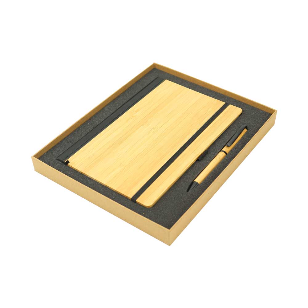 Bamboo Material A5 Notebook and Pen Gift Set 4