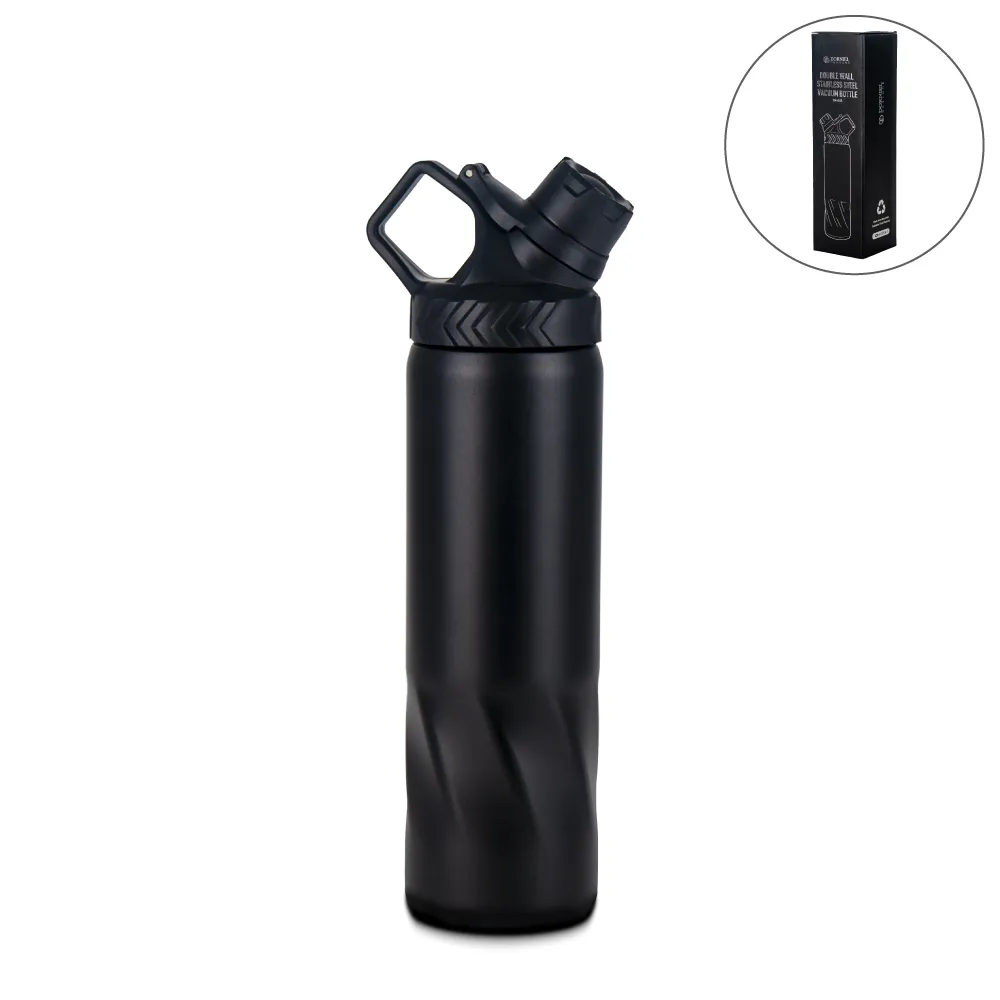 Stainless Steel Water Bottles in Black Matte, Double Wall, 620ml 8