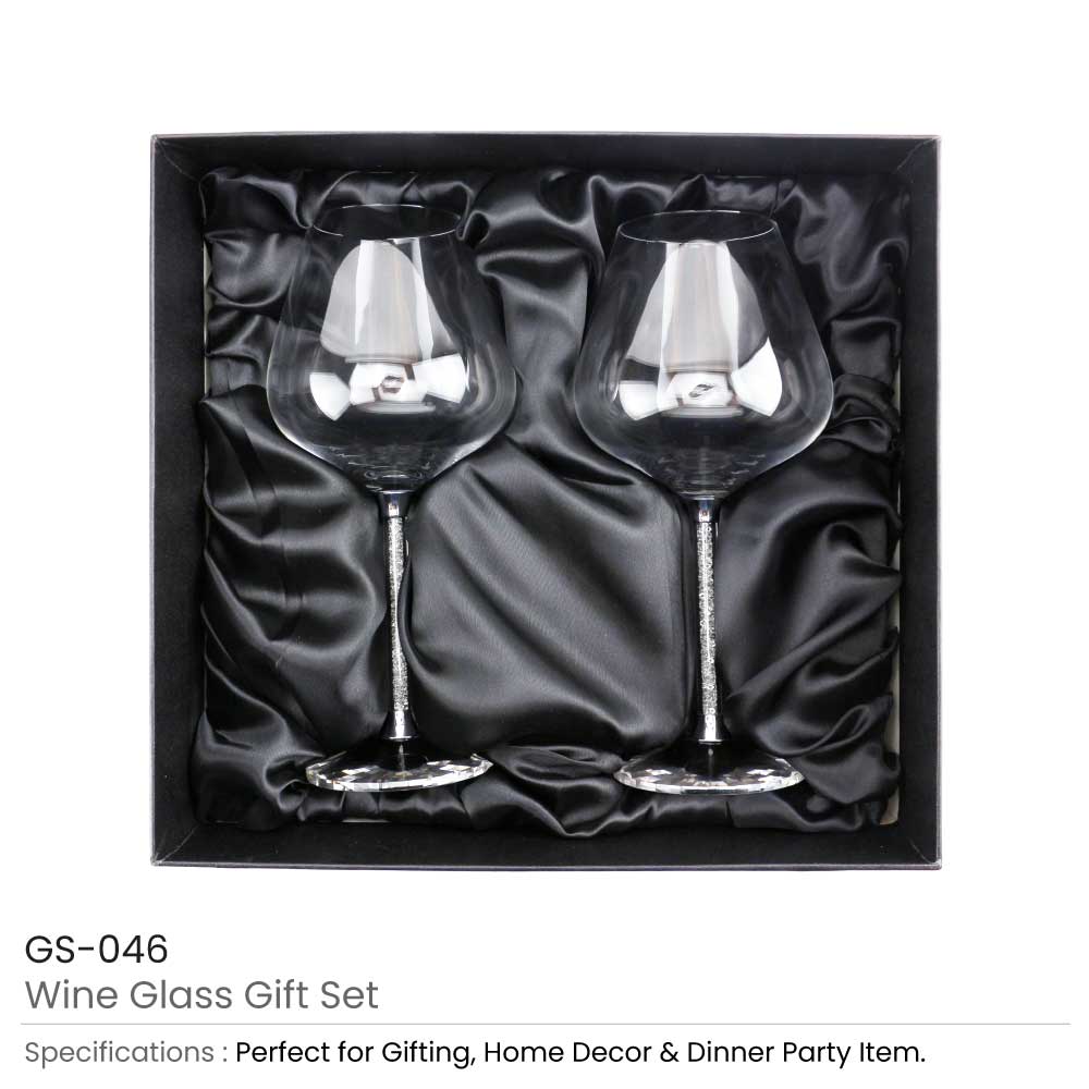 Wine Glass Gift Sets, 2 Pcs, 22 cm tall, with Gift Box  2