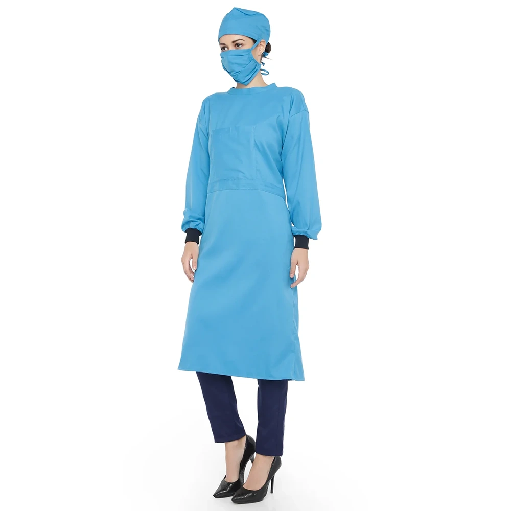 Unisex Surgical Gown / OT Gown for Doctors – Aqua Blue 2