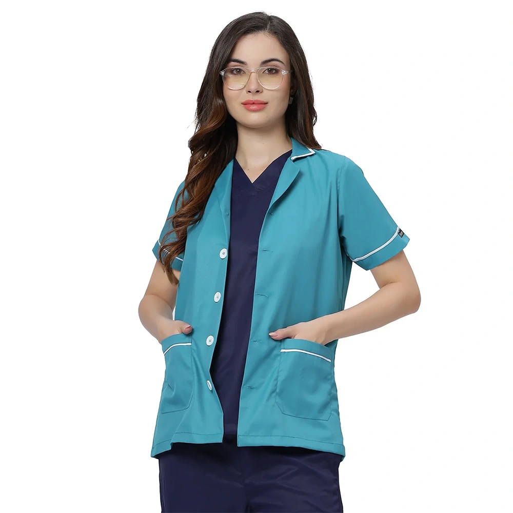Unisex Assistant Apron / Coat - Light Teal 1