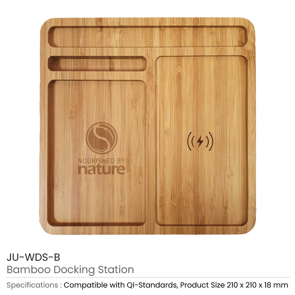 Bamboo Wireless Charger Docking Station 1 2