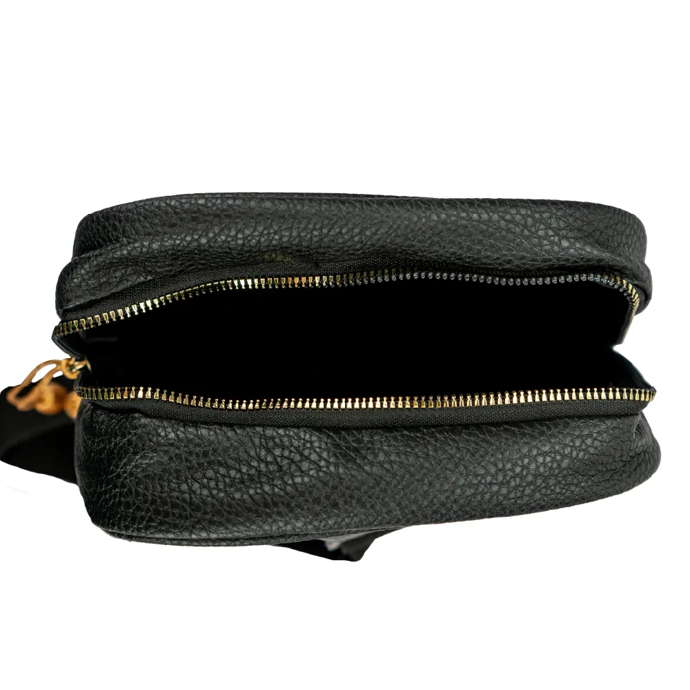 Crossbody Bag in PU Leather with Arabic Traditional Gold Bisht Design 9
