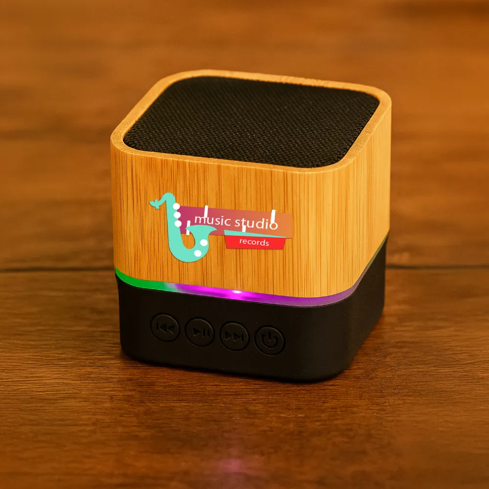 Cube Bamboo Bluetooth Speakers V5.0 6