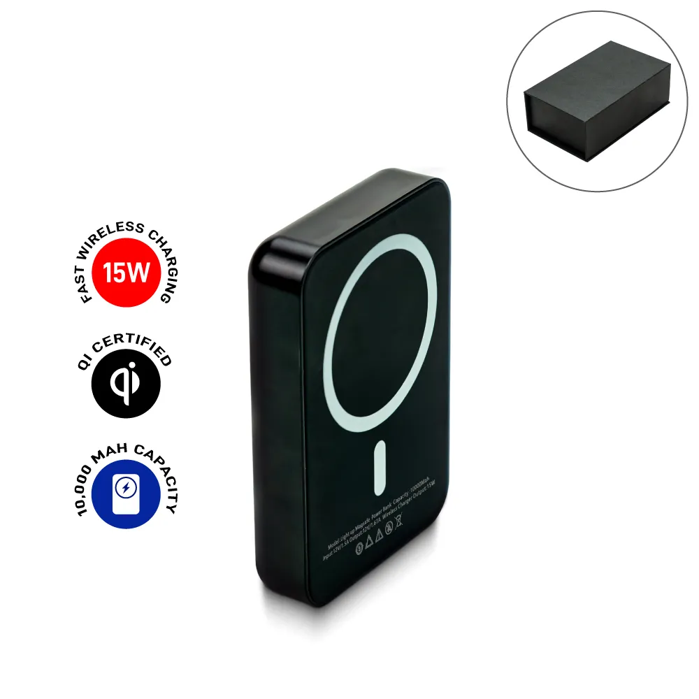 MagSafe Wireless Powerbank, Light-Up Logo, 15W Fast Charging, 10K mAh 7