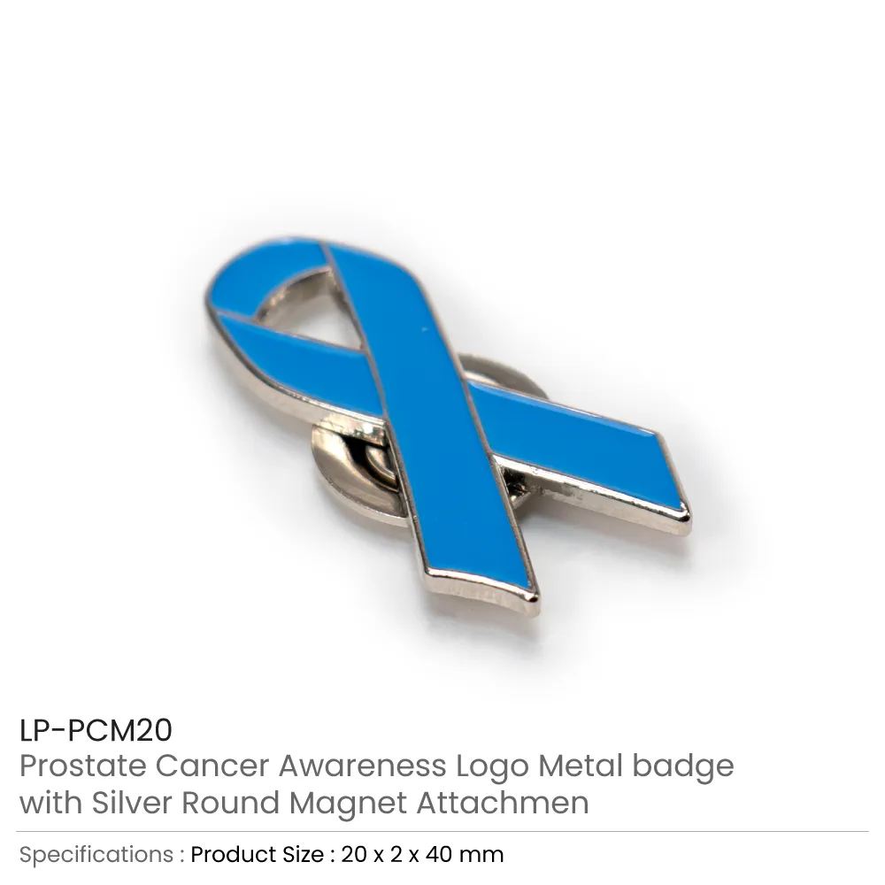 Prostate Cancer Awareness Logo Metal Badges with Magnet Attachment 6