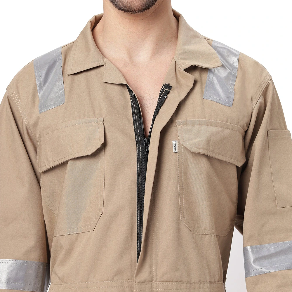 Coverall with Reflective Tape Khaki 5