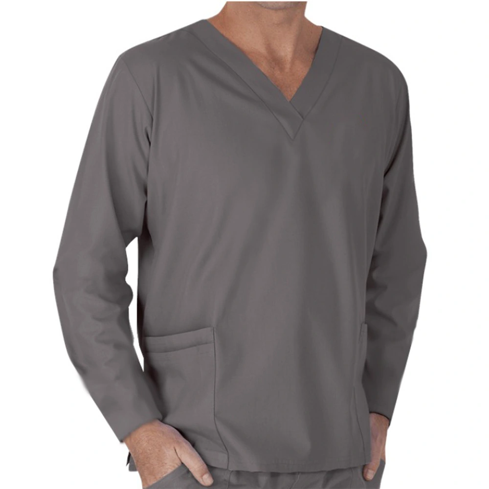 Full Sleeve Unisex Medical Scrub Suit – Grey 3