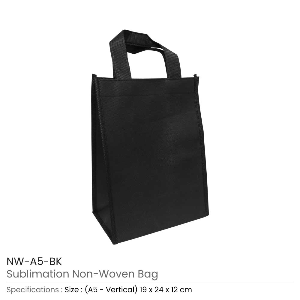 Black Non Woven Bags A5 2