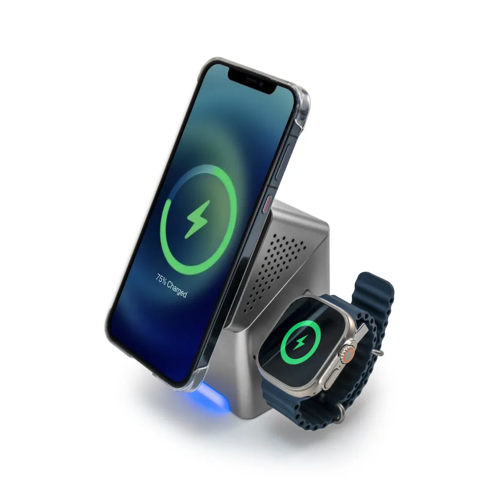 3-in-1, One Touch Rotate Wireless Charging Station 15W Fast Charging 10