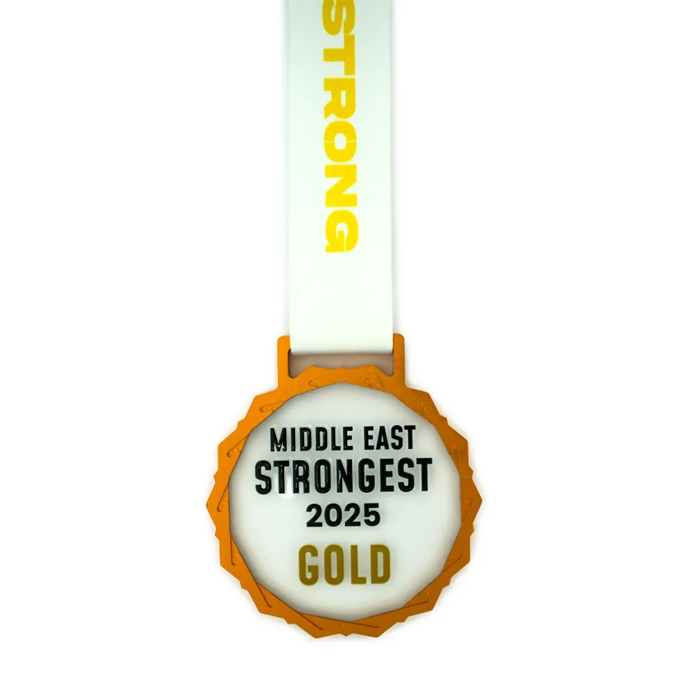 Glass Medals with Metal Frame, 3cm White Ribbon with Box 7