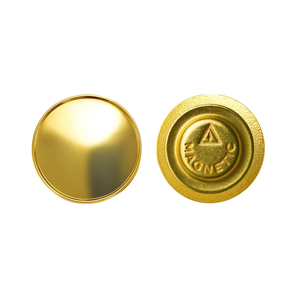 Gold Round Metal Badges with Magnet Attachment 8
