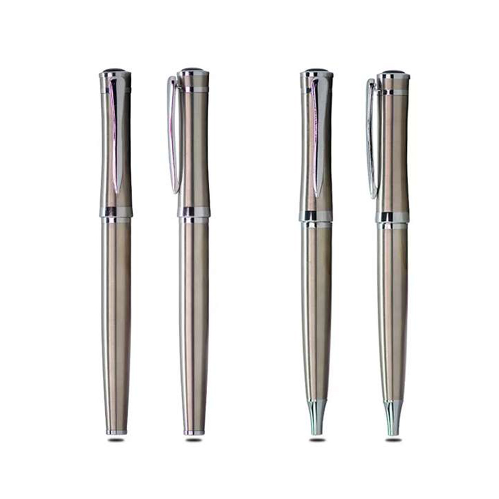 Silver-Body Roller Pen with Matching Ball Pen 1