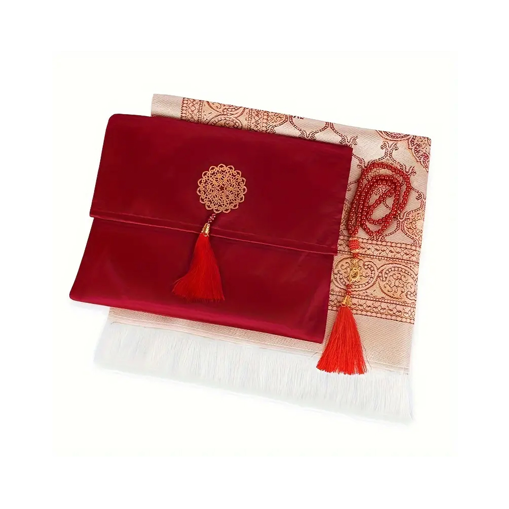 Prayer Mat & Beads Set with Satin Pouch 8
